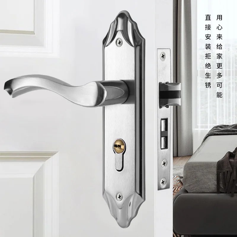 Home Reinforced Lock Security Door Lock Hotel Anti-theft Buttons Home  Bedroom Door Latch - Door Locks - AliExpress