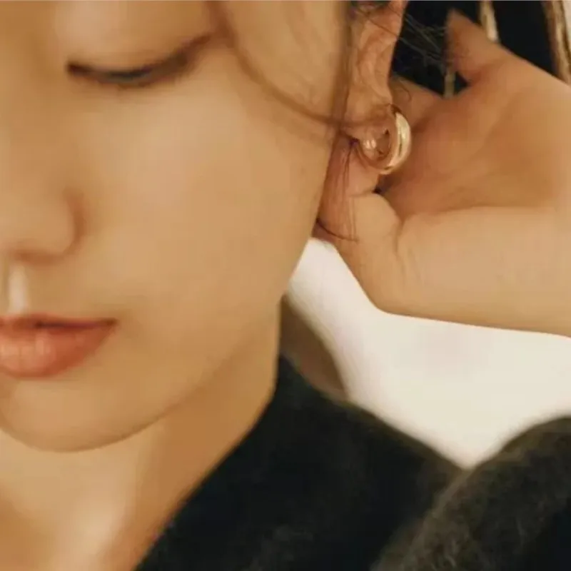 18k Gold Plated Waterproof C Shape Stud Earrings for Women Silver Color High Quality No Fading Earrings 2024 New Trend Jewelry