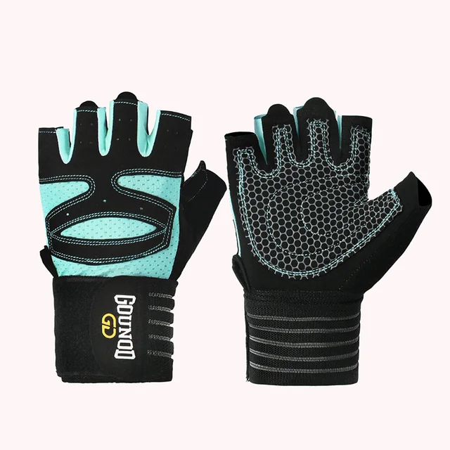 Guantes negros de cuero PU para hombre, manoplas de gimnasio para  levantamiento de pesas, envoltura de muñeca para entrenamiento deportivo,  ejercicio, Fitness, 1 par - AliExpress