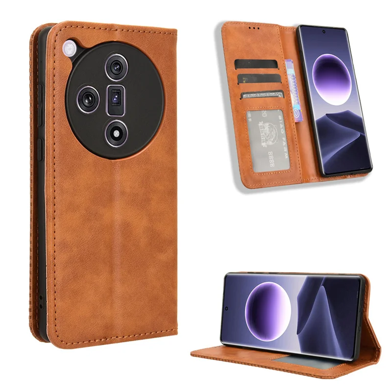 Per Oppo Find X7 Custodia Lussuosa Custodia Protettiva Magnetica Retrò In Pelle Per Oppo Find X7 Phone Bags