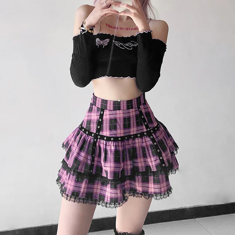 国内で当店のみ PINKSPINK - gothic tiered pleated skirt Amazon.com: XCJIKUKE Women Gothic Flowy High Low Skirt High