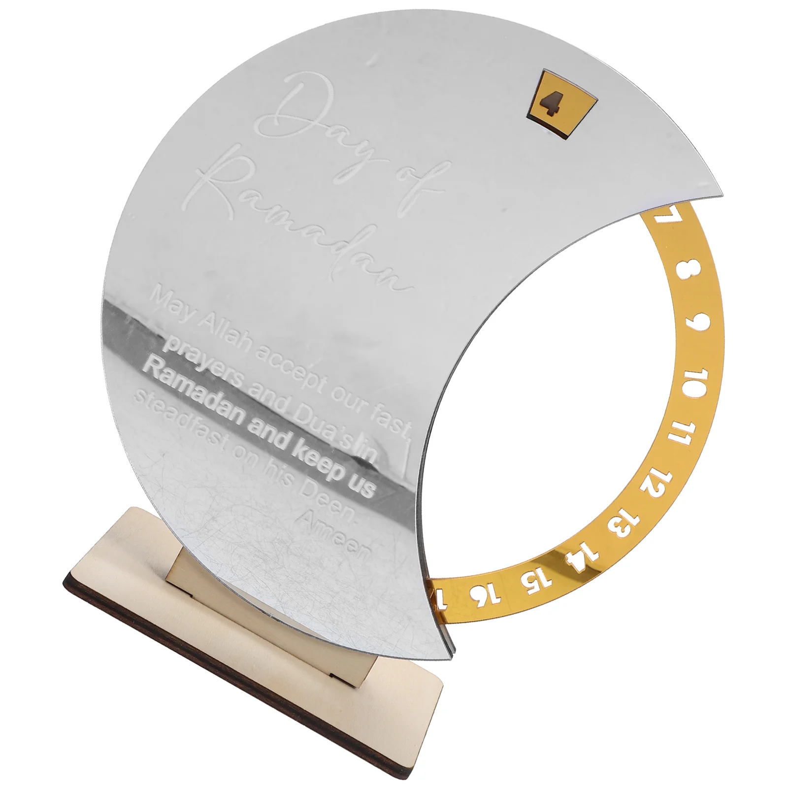 

Акриловый календарь Рамадан с обратным отсчетом, зеркальные календари с деревянной основой для украшения рабочего стола, подарок