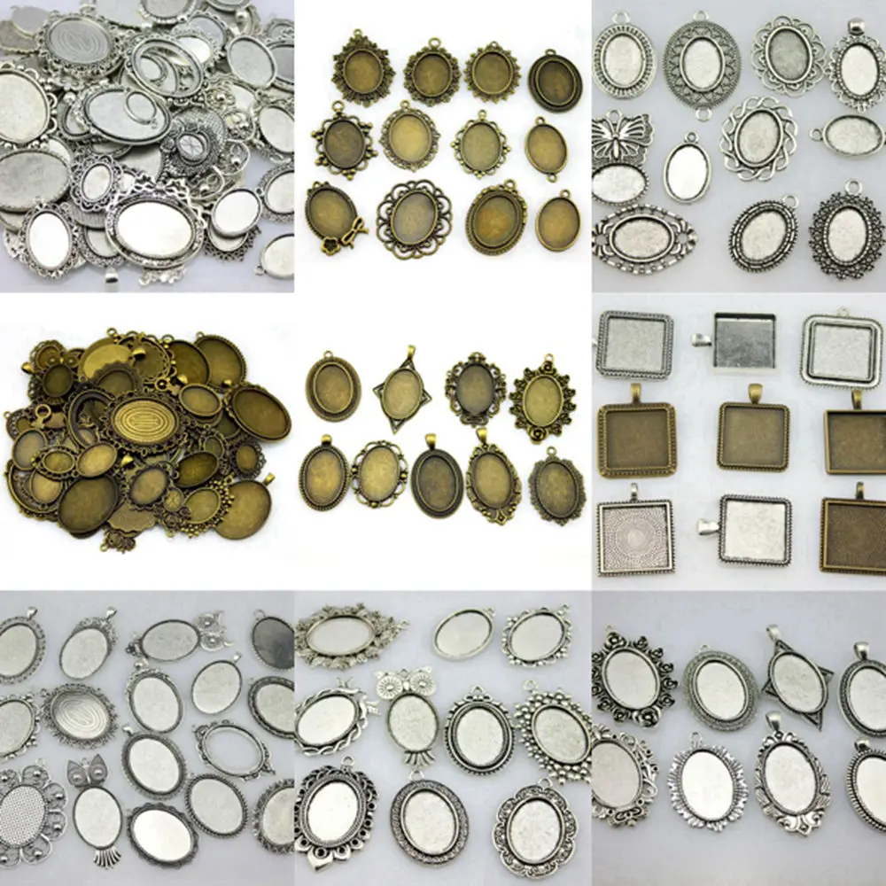 

Oval Square Base Setting Jewellery Making Supplies Couple Pendants Popular