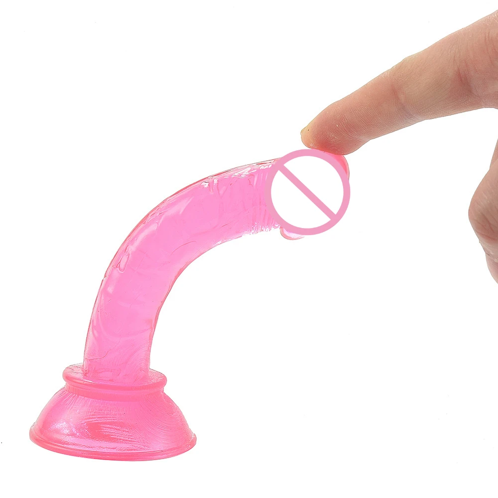 Cheap And Good Quality Mini Soft Jelly Dildos Small Artificial Sucker Cup Penis Vagina Anal Plug Sex Toys For Women Masturbator