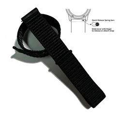 Enhanced Quick Release Nylon Elastic Watch Strap with Adjustable Hook and Loop Closure, 22mm Width - 22mm (Black)