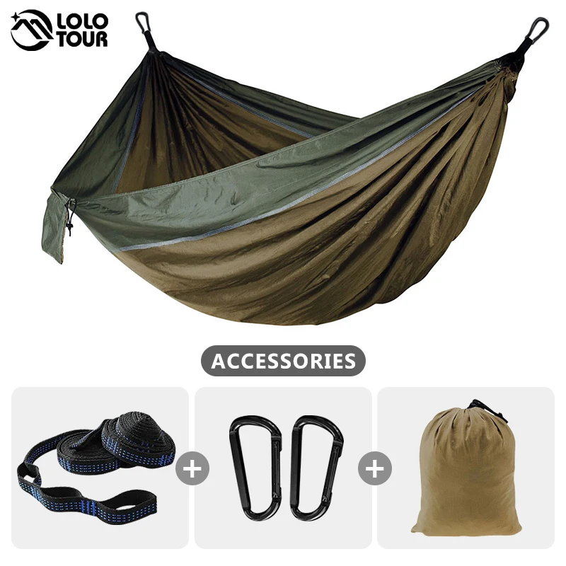 Parachute Hammock 1 Person Portable Army Survival 210T Nylon Hammock For Travel Camping Hiking Adventure Beach Holiday 220x100cm