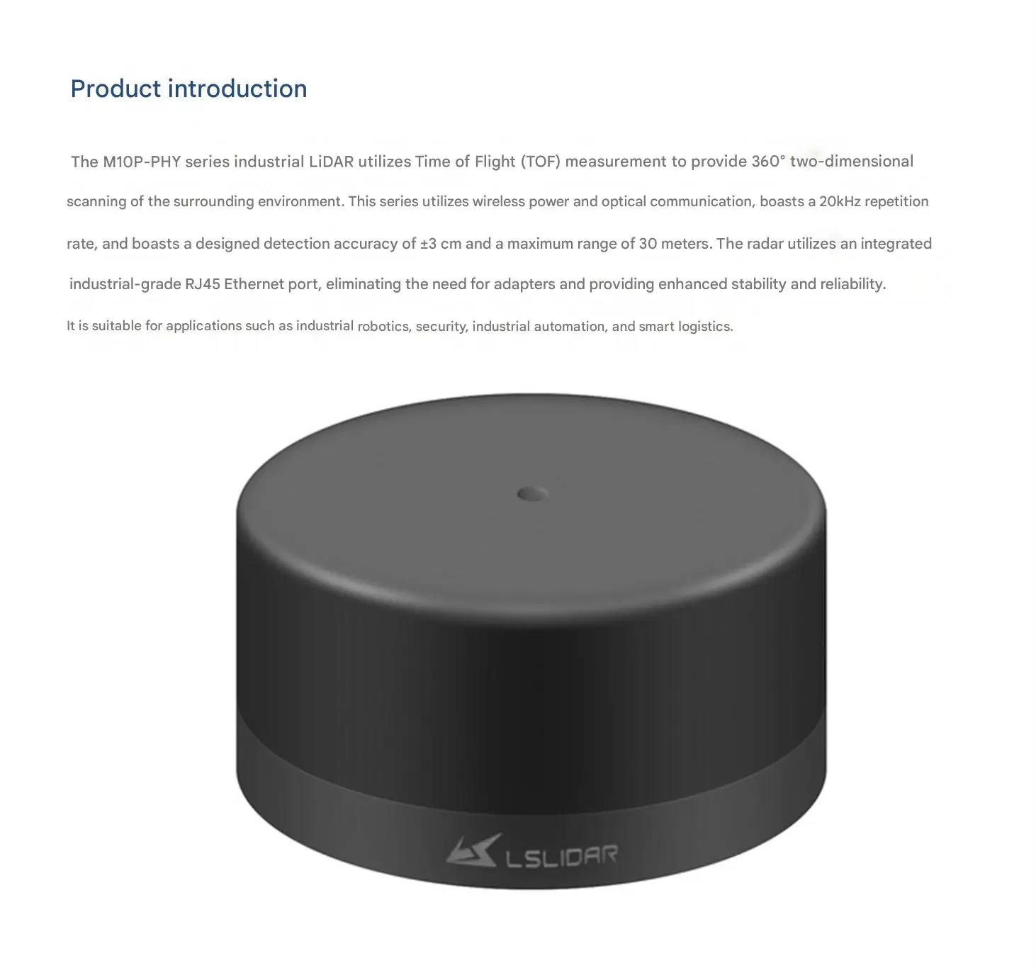 LSLiDAR M10P-PHY Industrial LiDAR