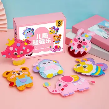 Children Sewing Animals Craft Kit Forest Creatures Sewing Felt Plush Animals Educational Sewing Set for Kids Beginners Gifts 5
