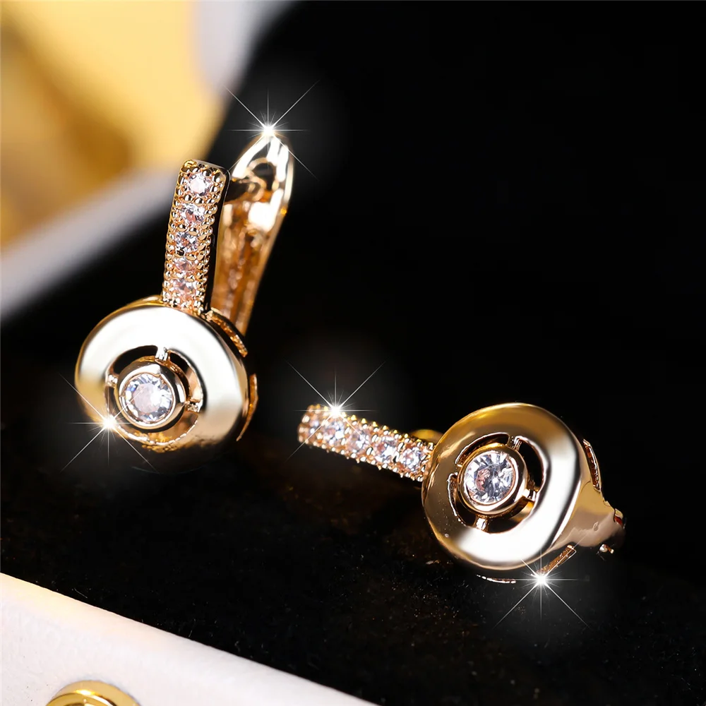 Pendient De Trella Chapados En Oro Blanco Para Mujer, Arete De Aro
