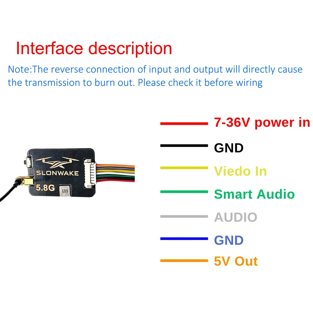 Émetteur FPV 5.8GHz 1.2W VTX 48CH MMCX 8.6g pour Drone Course
