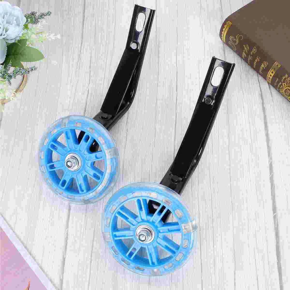

2 PCS Mute Training Cycling Wheels with Bracket Flashing Auxiliary Bikes Kids Accessories Balance