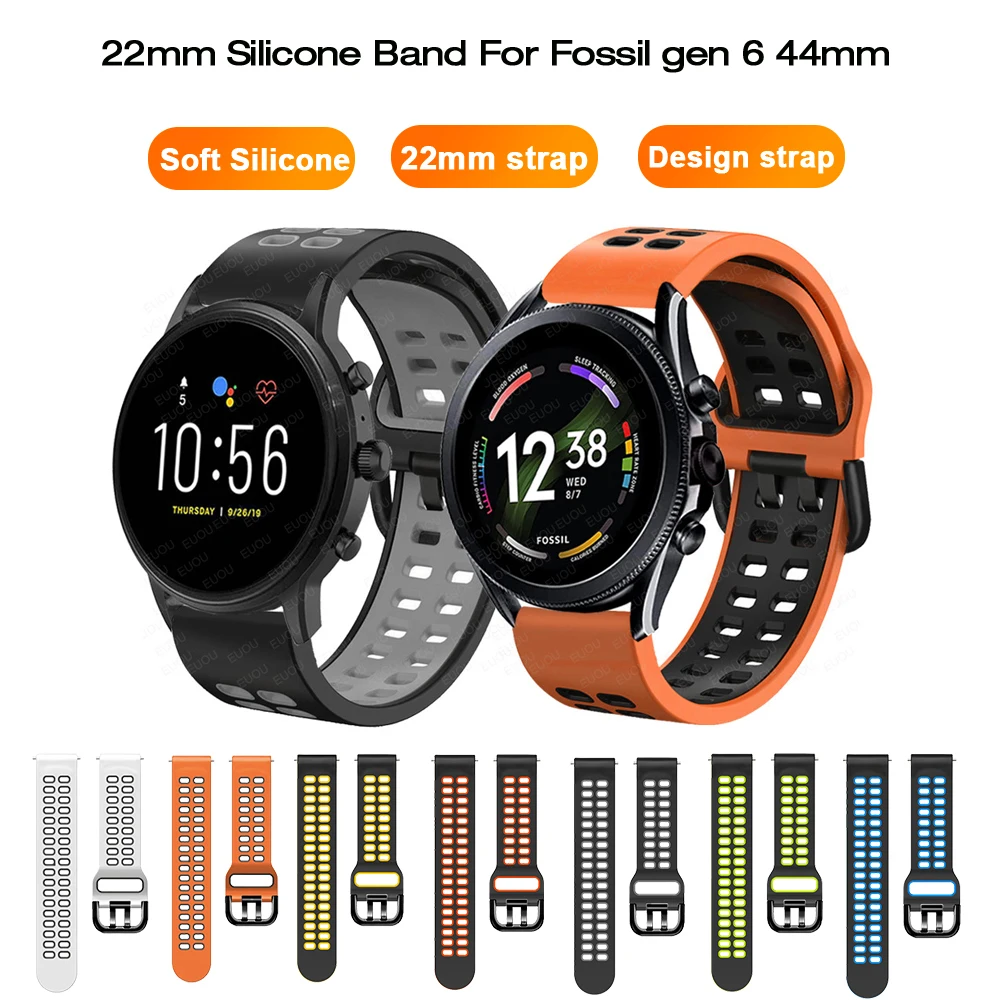 Sport Silicone Band For Fossil Gen 6 44mm Gen6 / Gen 5 5e 44mm / Gen5