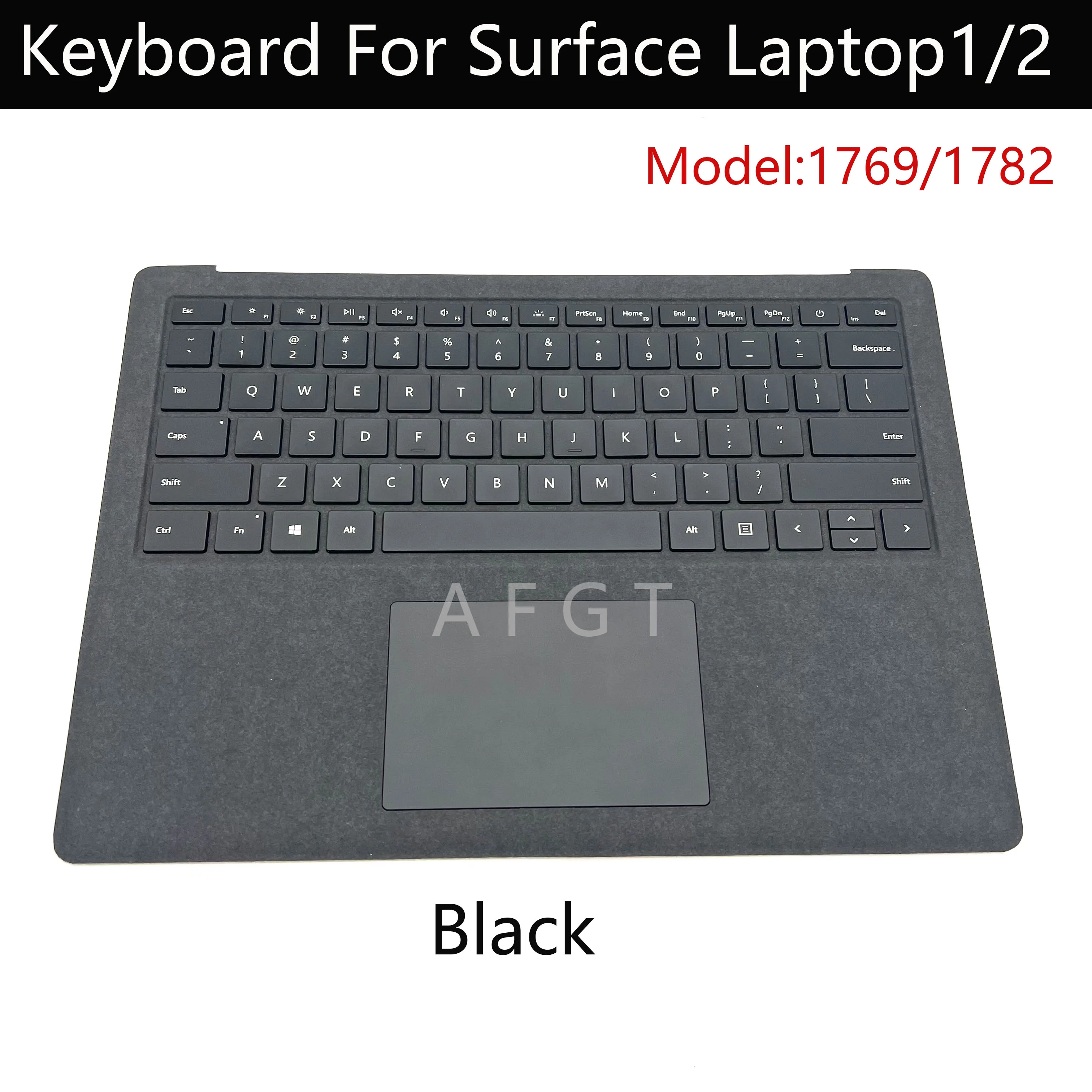 Original Keyboard For Microsoft Surface Laptop1 2 1769 1782 Keyboard Palmrest Cover With Backlight 13.5&lsquo;&rsquo; Black US Tested