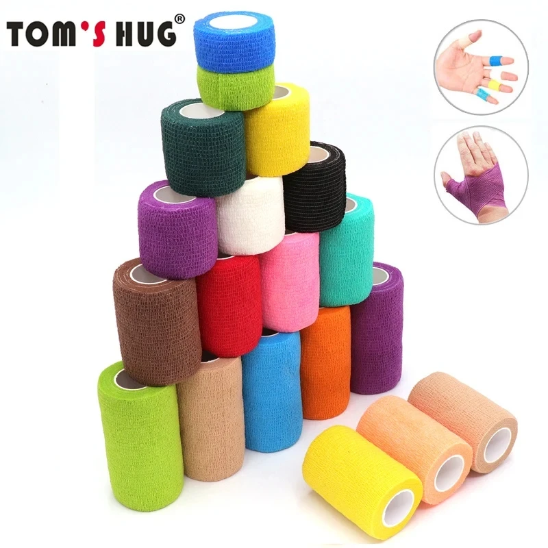 Sports Tape Tom's Hug Self Adhesive Elastic Bandage 4.8m Knee Support Pads Finger Ankle Palm Shoulder Bandage