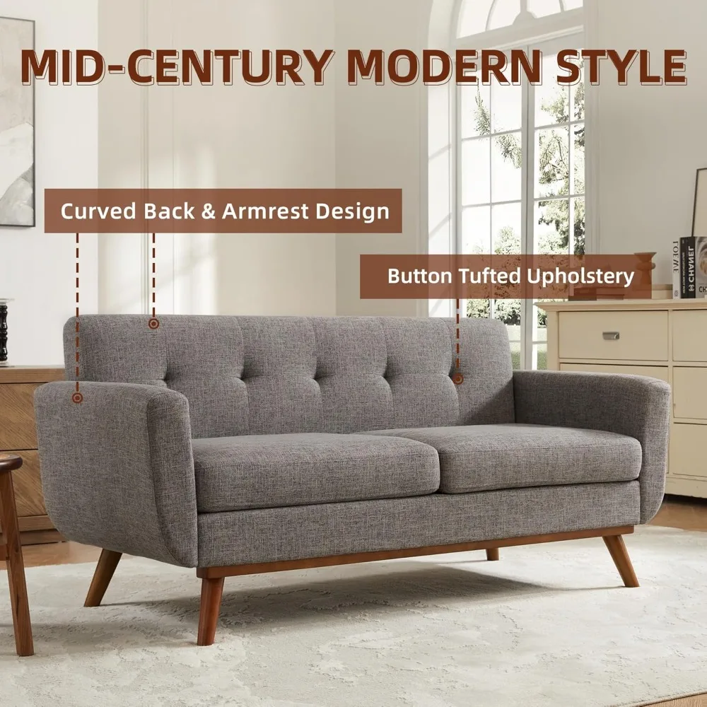 Modern Tufted Loveseat Sofa 4