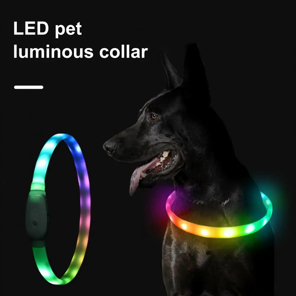 

Светящийся собачий ошейник, регулируемый, мигающий, перезаряжаемый светящийся ошейник, ночной ошейник с защитой от потери для маленьких собак, товары для домашних животных