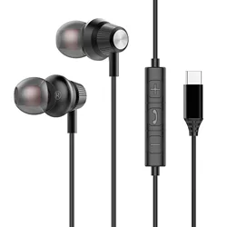 High - Fidelity Wired In - Ear Headphones with Stereo Surround Sound (Black Type C)