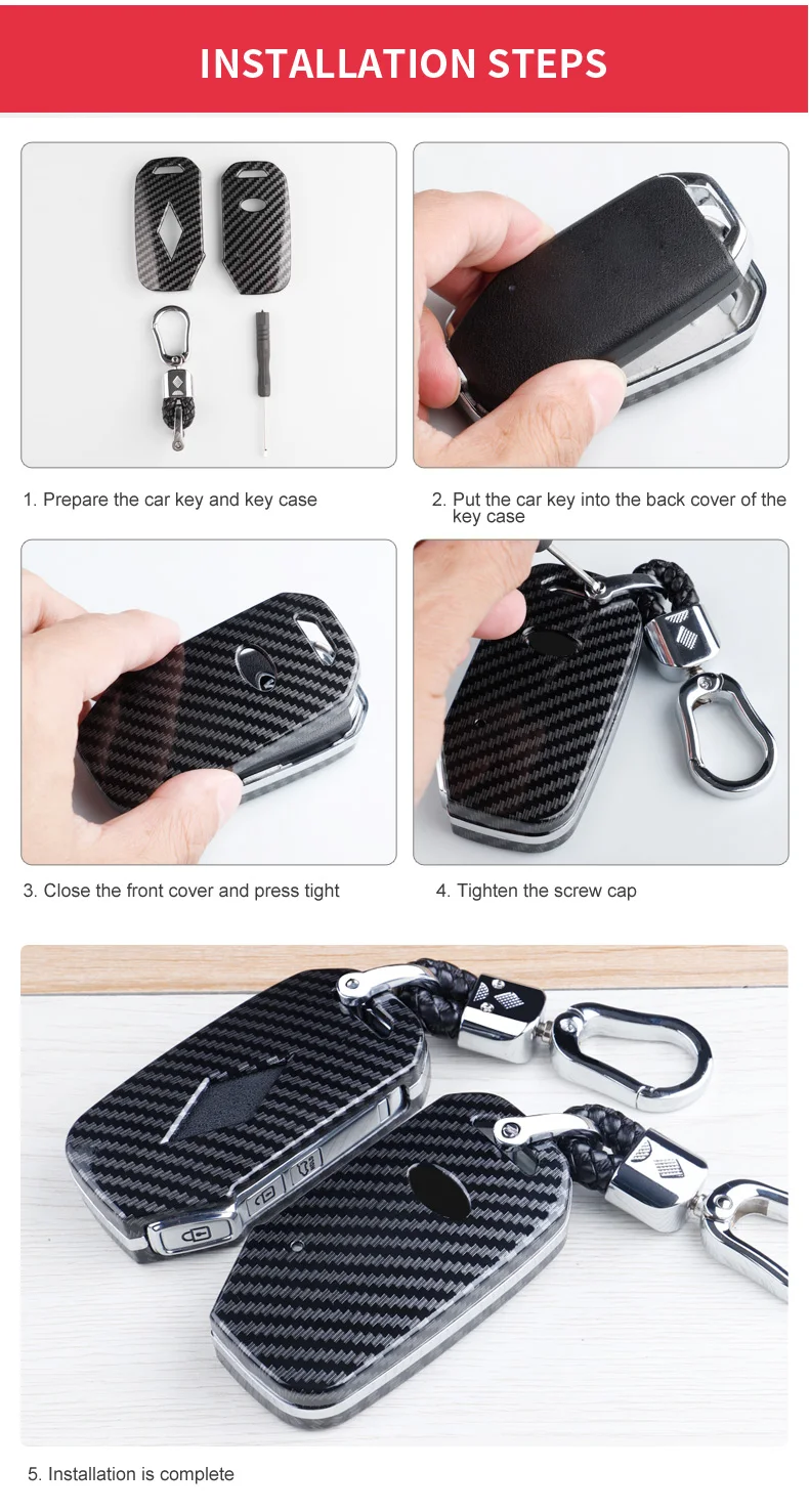 Custodia per chiave auto in fibra di carbonio per KIA Sportage R Stinger GT Sorento Ceed CD Cerato Forte 2022 custodia protettiva a distanza Fob - S6c72dc0406ea4c94b380226a94fe70a09