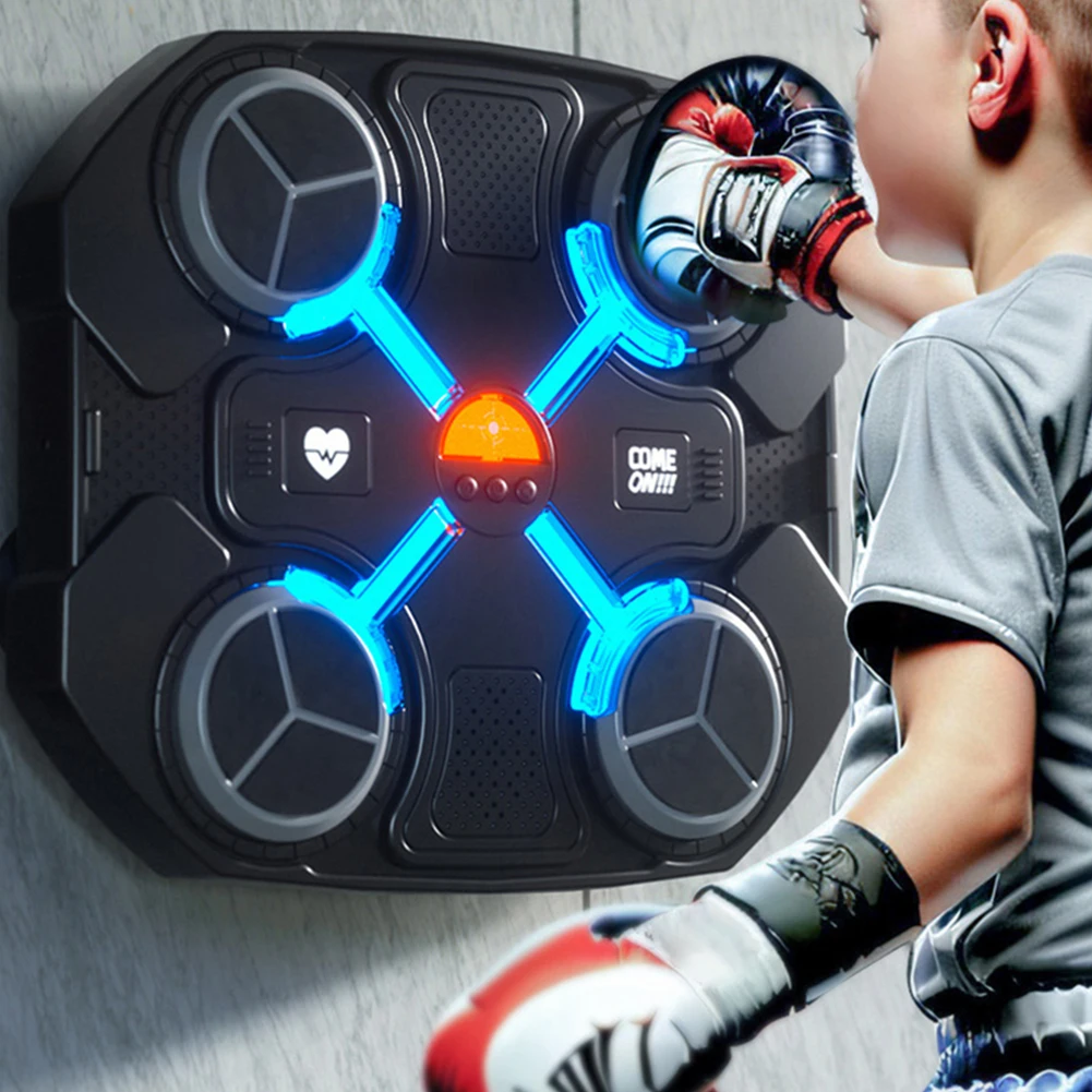 Music Boxing Machine Wall Mount Electronic Boxing Trainer Practice Target Bluetooth Boxing Machine Home Exercise for Kids Adults 2