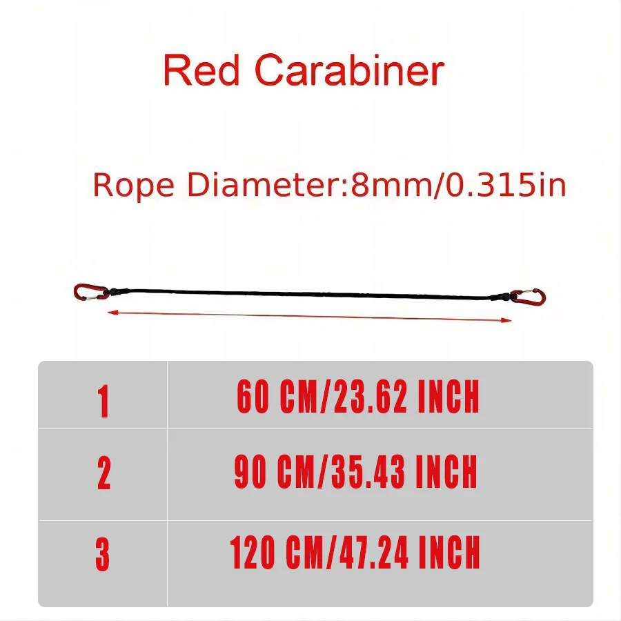 Binding strap Cords 2 Pcs Carabiner Hooks Rubber Heavy Duty Straps Strong For Camping Cargo Bike Outdoor Tent Luggage Rack Bungee Cords Rope Tie Down Ratchet