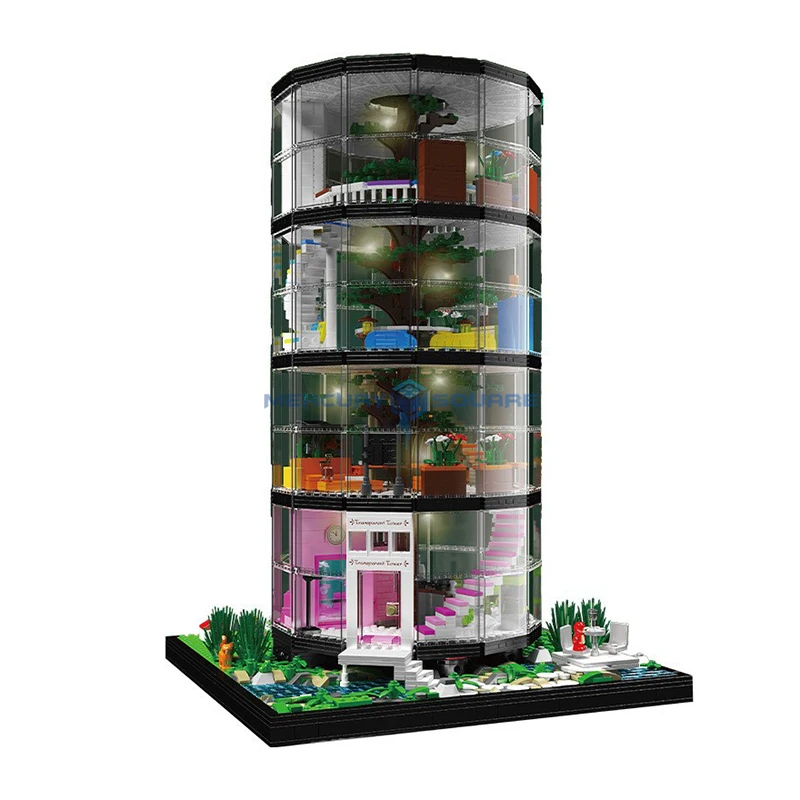 Mattoni Da Costruzione A Torre Trasparente Moc 16013 City Street View Giardino Botanico Sunroom Architettura Blocchi Di Modelli Idee Set Regalo Giocat
