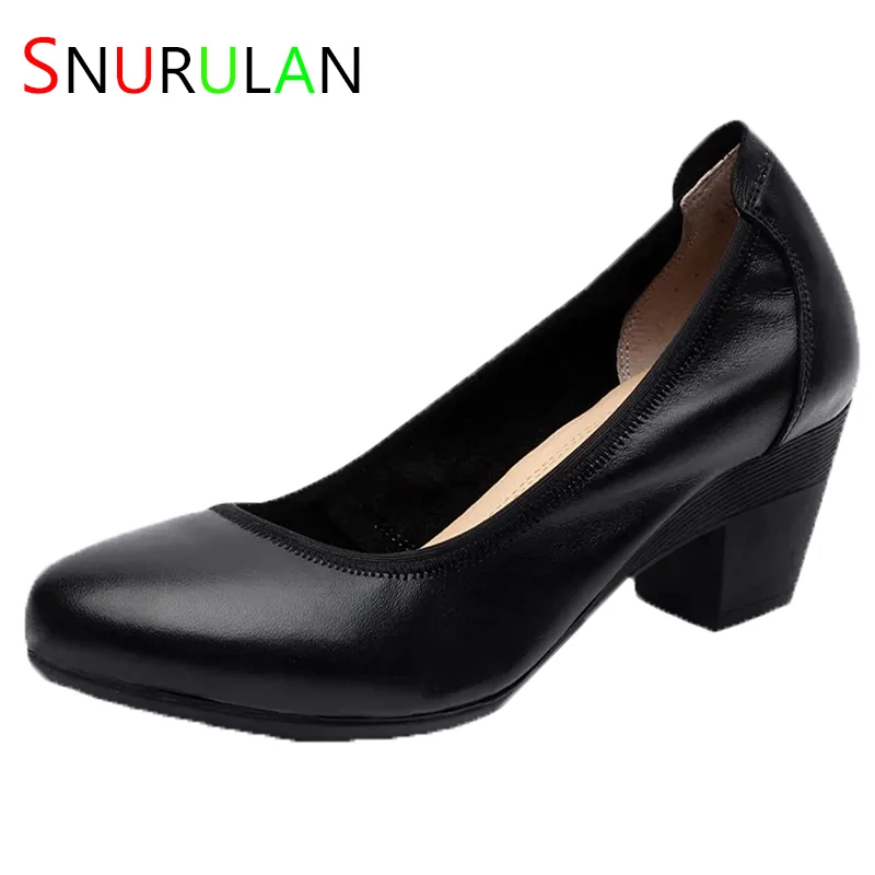 

Super Soft & Flexible Pumps Shoes Women OL Pumps Spring Mid Heels Offical Comfortable Shoes Size 34-43