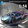 1314Pcs Technical Racing Sport Car 67128 Model Building Blocks Lamborghini Hypercar Racing Car Model Toys Kid Adult Gift 3