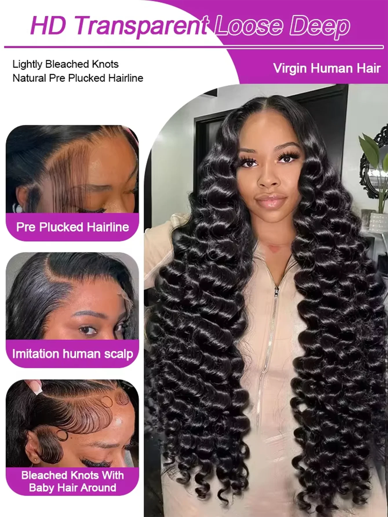 18-42 Inch Loose Wave 13x4 13x6 HD Lace Frontal Wig Human Hair Brazilian Loose Deep Waves Curly Wigs Lace Front Wigs For Women 2