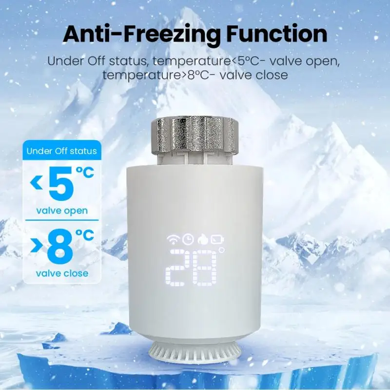 Tuya ZigBee 3.0 Radiator Actuator Thermostat,Smart TRV Thermostatic Valve Temperature Controller,Work For Alexa Google Home