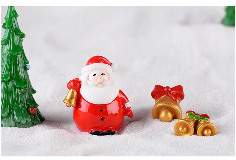 New Christmas Gift Figurines Miniature Santa Claus Snowman Micro Landscape Ornaments For Home Decorations Kawaii Desk Decor Room