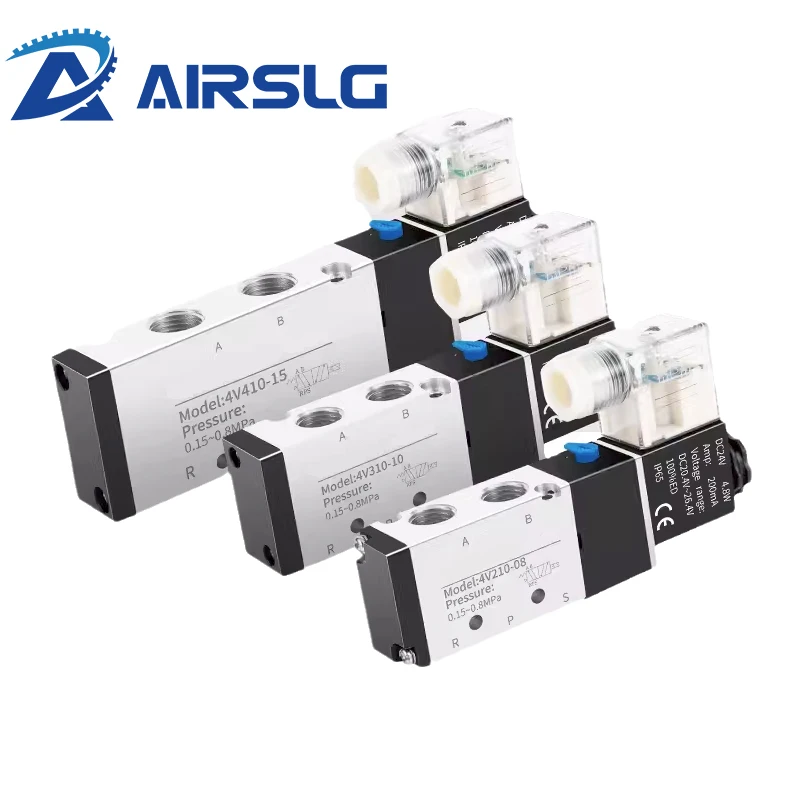 Válvula Solenóide Elétrica Pneumática Air Control Valve Way Posição 4v210 4v11006 4v210-08 4v31010 4v410-15