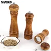 5/8/10inch Wood Salt and Pepper Grinder Solid Wood Spice Mill with Strong Adjustable Ceramic Grinder Kitchen Cooking Tools 3