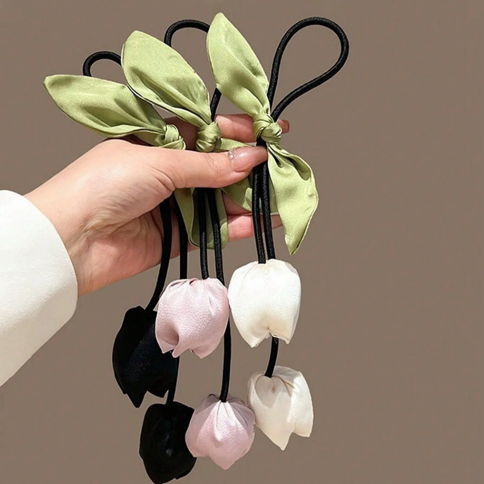 2/4PCS Sweet Bow And Mini Hair Scrunchies Set, Korean - Style Elegant Hair Accessories For Braided Hairstyles，Cute Hair Ties