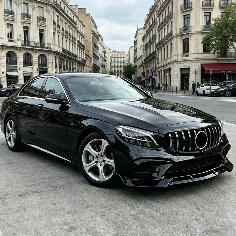 메르세데스-벤츠 W205 C180 C200 C300 2014 2015 2016 2017 2018 자동차 프론트 범퍼 립 카 프론트 턱 스포일러 바디 키트