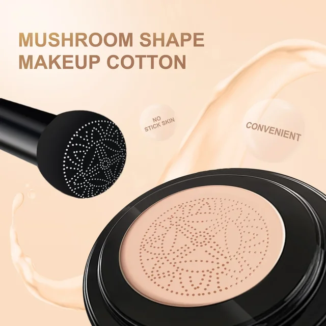 Fondotinta magico Testa a fungo Cuscino d'aria CC Cream Correttore viso Fondotinta idratante impermeabile Base Cosmetici per il trucco 5