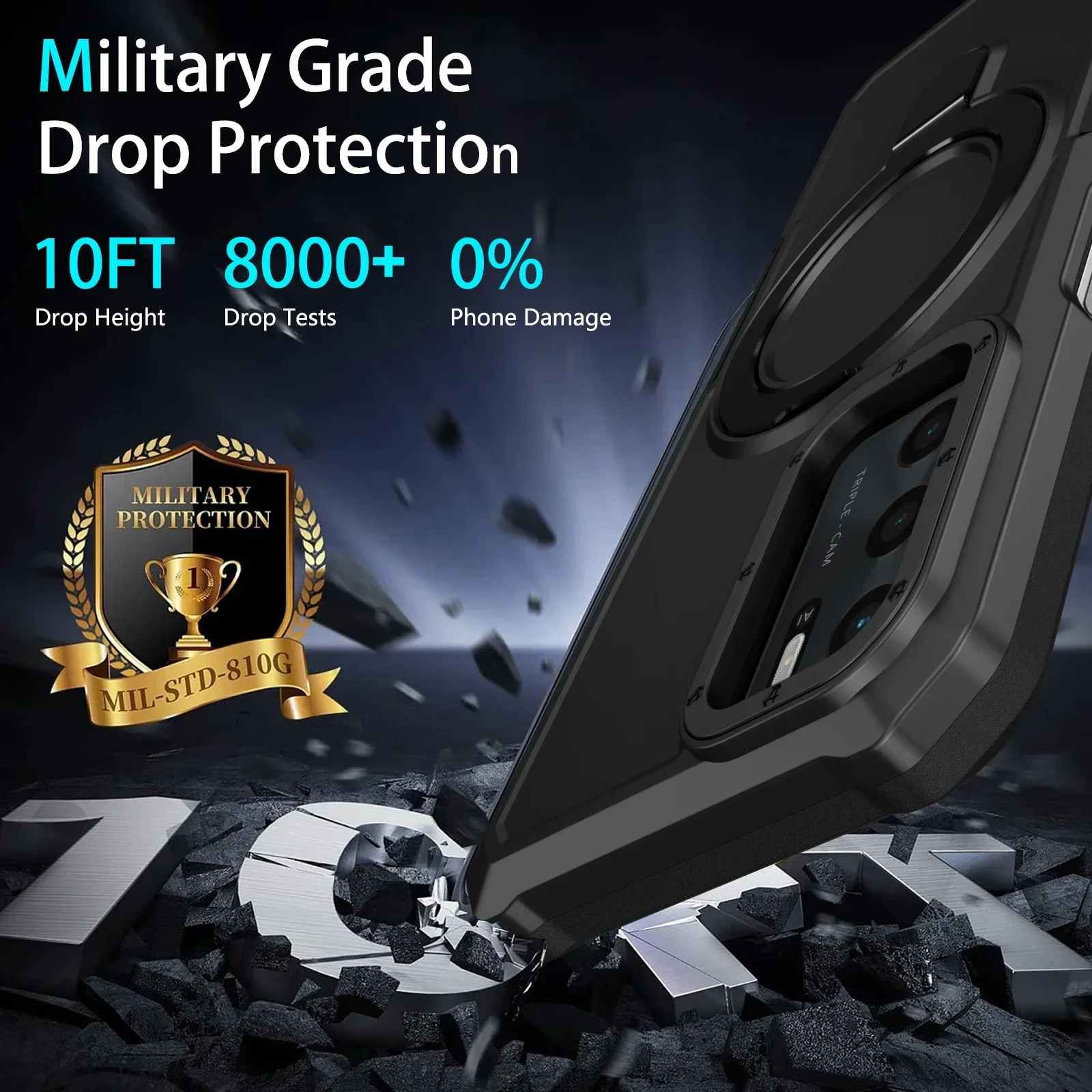 Luxurious Bracket Armor Anti-Fall & Shock-Absorbing Protective Case