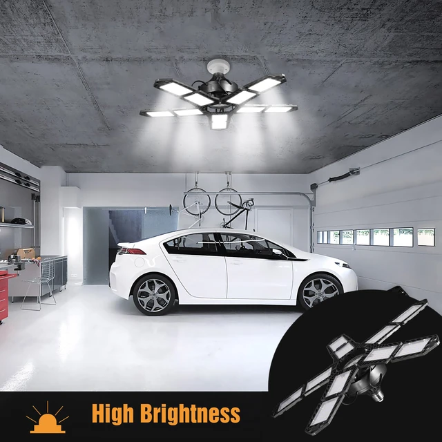 LED Garage Lights With 10 Adjustable Panels E26/E27 Ceiling Shop