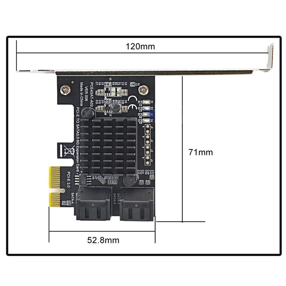 4 Port Computer Card Connectors SATA III PCIe Card 6Gbps SATA 3.0 to PCI-e 1X Adapter/USB 3.0 PCIE Riser Expansion Card