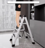 2/3 Steps Ladder Stool Ladder Folding White Folding Ladder Chair Carbon Steel High Stools Strong Load-bearing Kitchen Step Stool 5