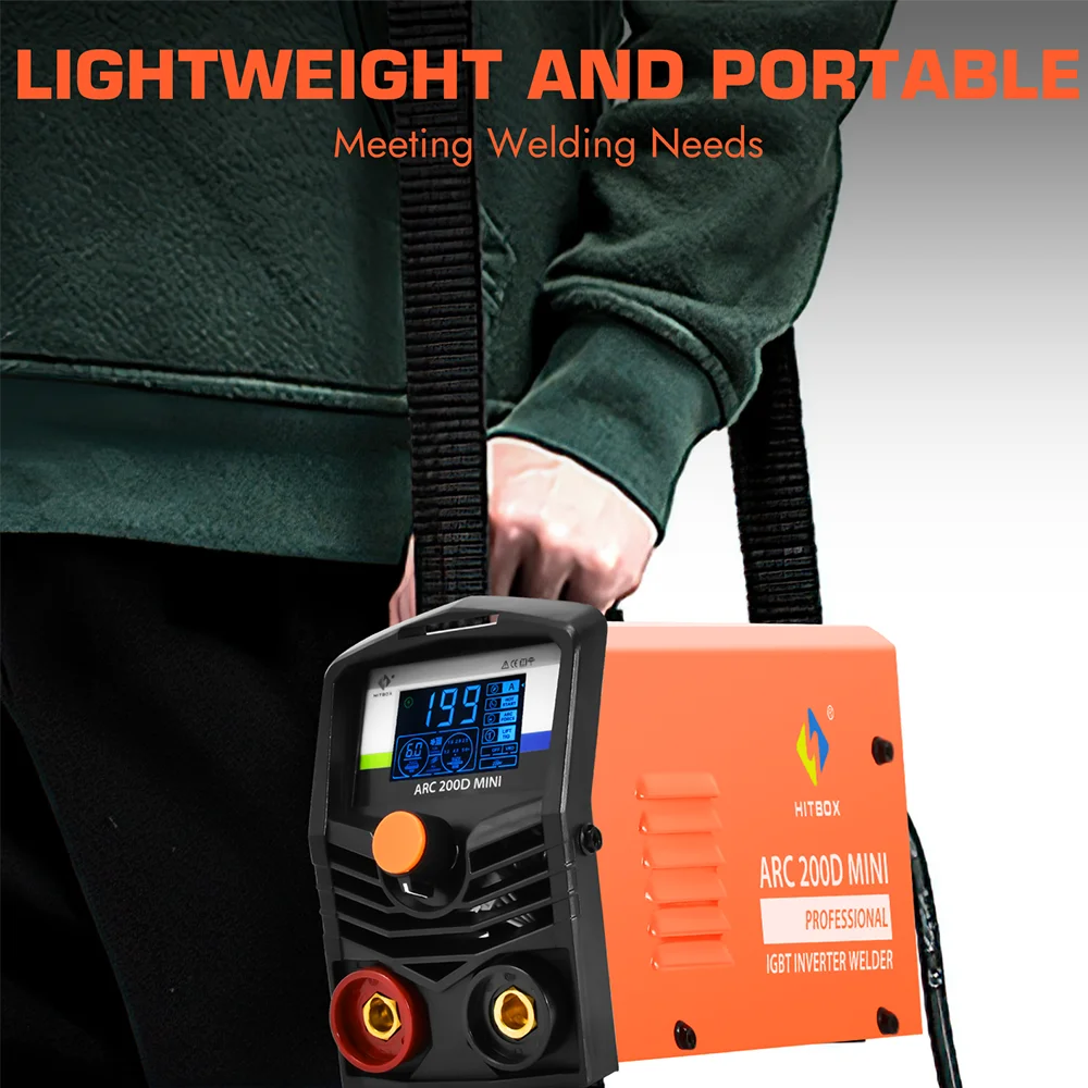 HITBOX ARC200D Welding Machine 2 in 1 ARC MMA LIFT TIG MINI IGBT Inverter LED Digital Display Protable Home Welder 220V 10-200A 5