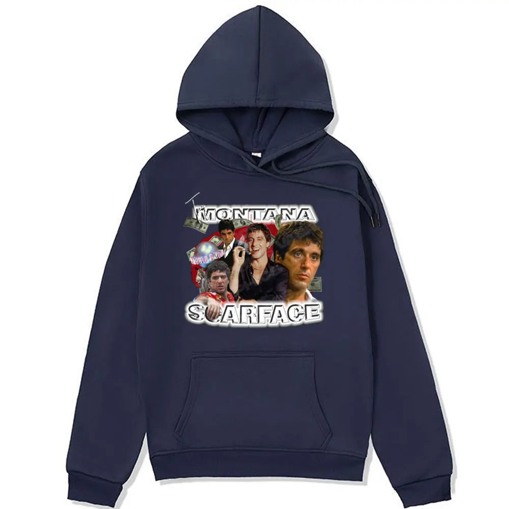 Movie Scarface Tony Montana Graphic Print Hoodie Mel Fashion Oversized Cotton Fleece Sweatshirt Men Women's Long-sleeved Hoodies