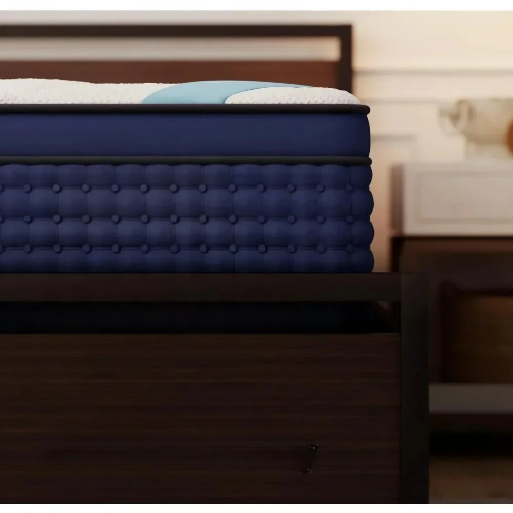 14" King Mattress, 7 Premium Pressure-Relieving Layers-Forever Warranty-CertiPUR-US Certified Luxury Hybrid Memory Mattress
