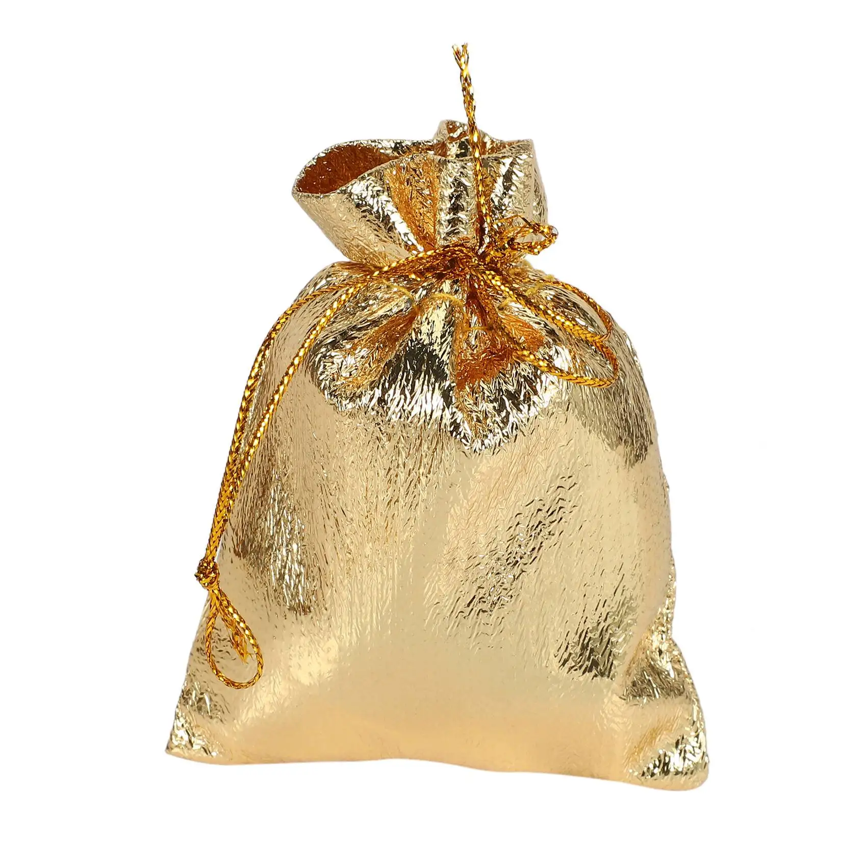 

100Pcs Gold Foil Organza Bag Candy Gift Bags Christmas Decoration Wedding Party Favor Pouch Gift Packaging Bags Drawstring