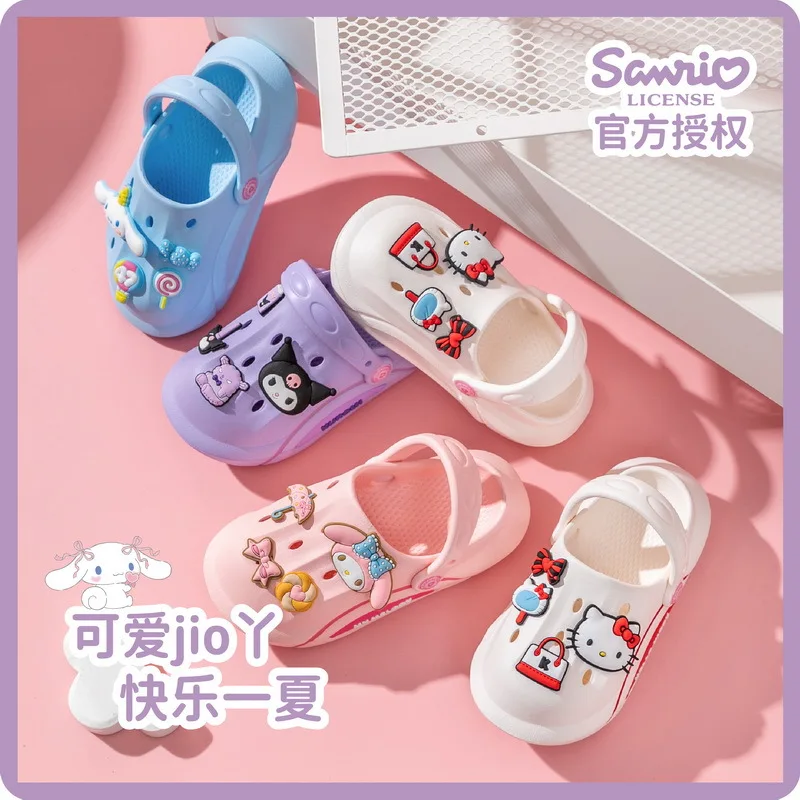 

Sanrio Kawaii Slippers Kuromi My Melody Cinnamoroll Cartoon Cute Summer Outdoor Home Anti-Slip Anime Children Cave Shoes Gifts