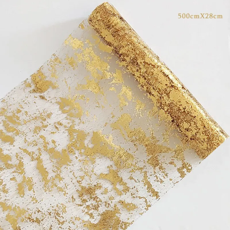 Funkeln Metallic Gold dünne Tisch läufer Gold/Silber Pailletten Glitter Metallfolie dünne Netz rolle Hochzeit Valentinstag Dekor – Detail 10