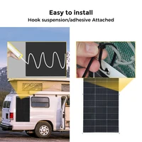 Kit de panneaux solaires flexibles 100W/120W/150W, système de charge solaire hors réseau 12V avec contrôleur et câbles pour camping-car, bateau, caravane 6