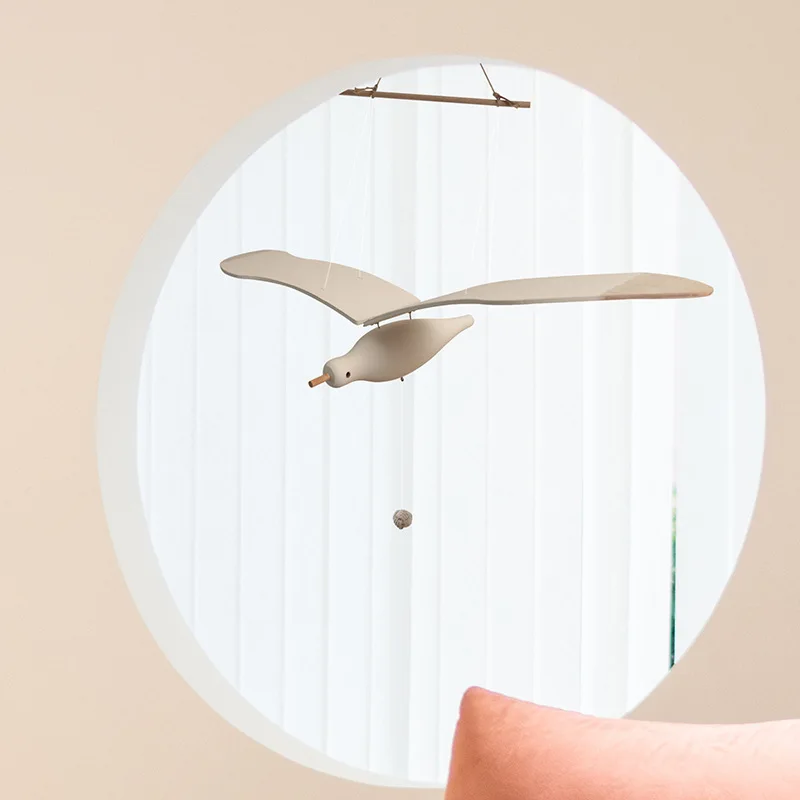 

Flying Seagull Creative Jewelry Pendant Wooden Bird Healing Children's Room Window Balcony Hanging INS Decoration