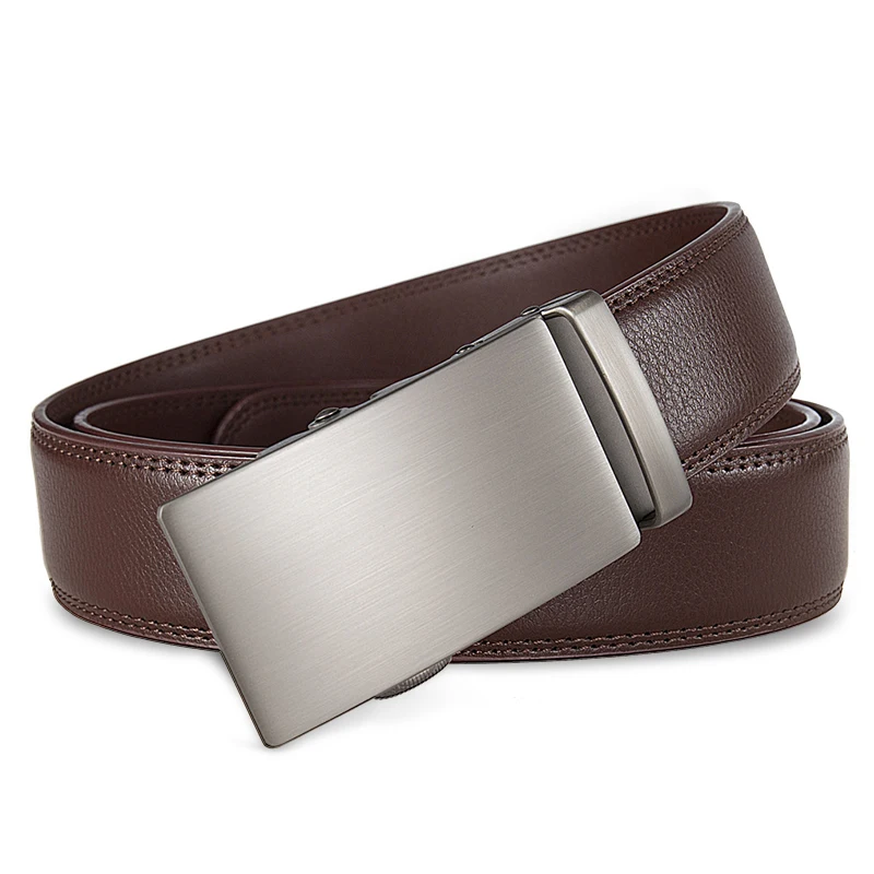 3,5 cm High-End Hübscher Metalllegierung Automatische Schnalle Gürtel Herren Echtes Leder Bund Mode Business Schwarz Braun Gürtel – Detail 8