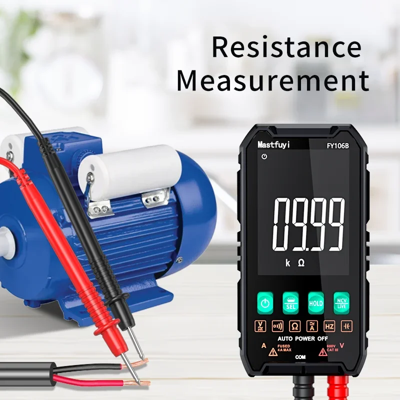 MASTFUYI FY106B Handheld Mini Multifunction Digital Multimeter 600V 4A True RMS Automatic Measurement Tester Tools