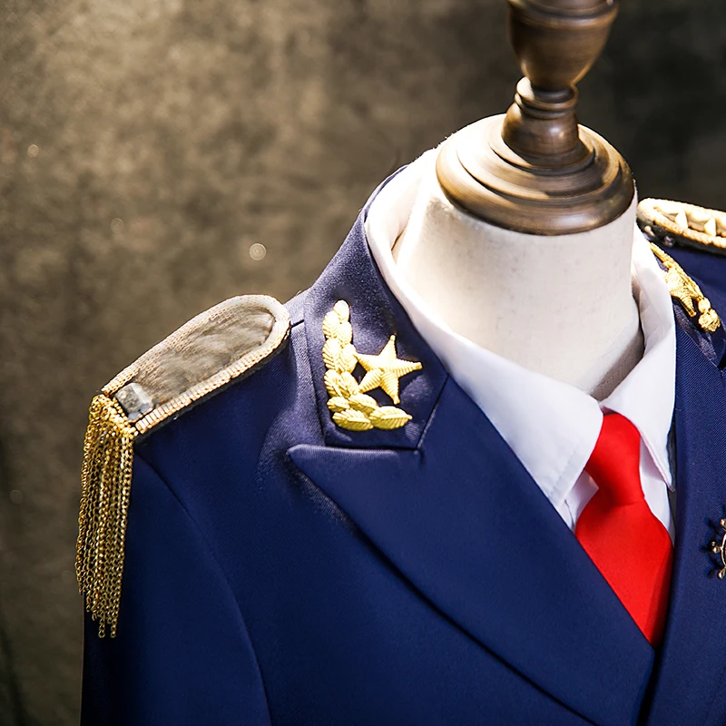 Boys Suits Children Captain Air Junior Uniform Suit Boy Catwalk Fashion Competition Photography Performance Costume Jacket Pants Tie
